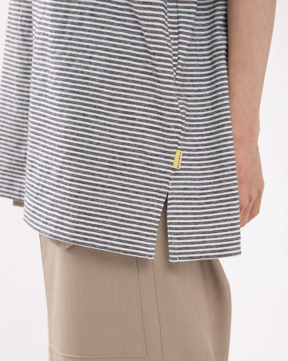 MULTI STRIPED POLO COLLAR S/S TEE