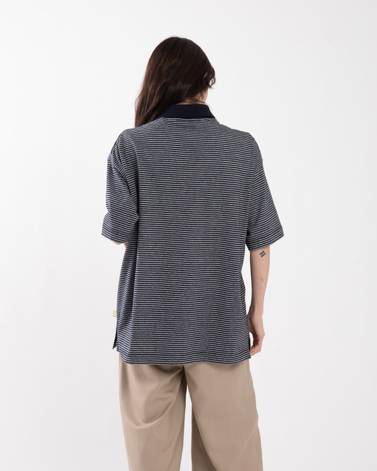 MULTI STRIPED POLO COLLAR S/S TEE