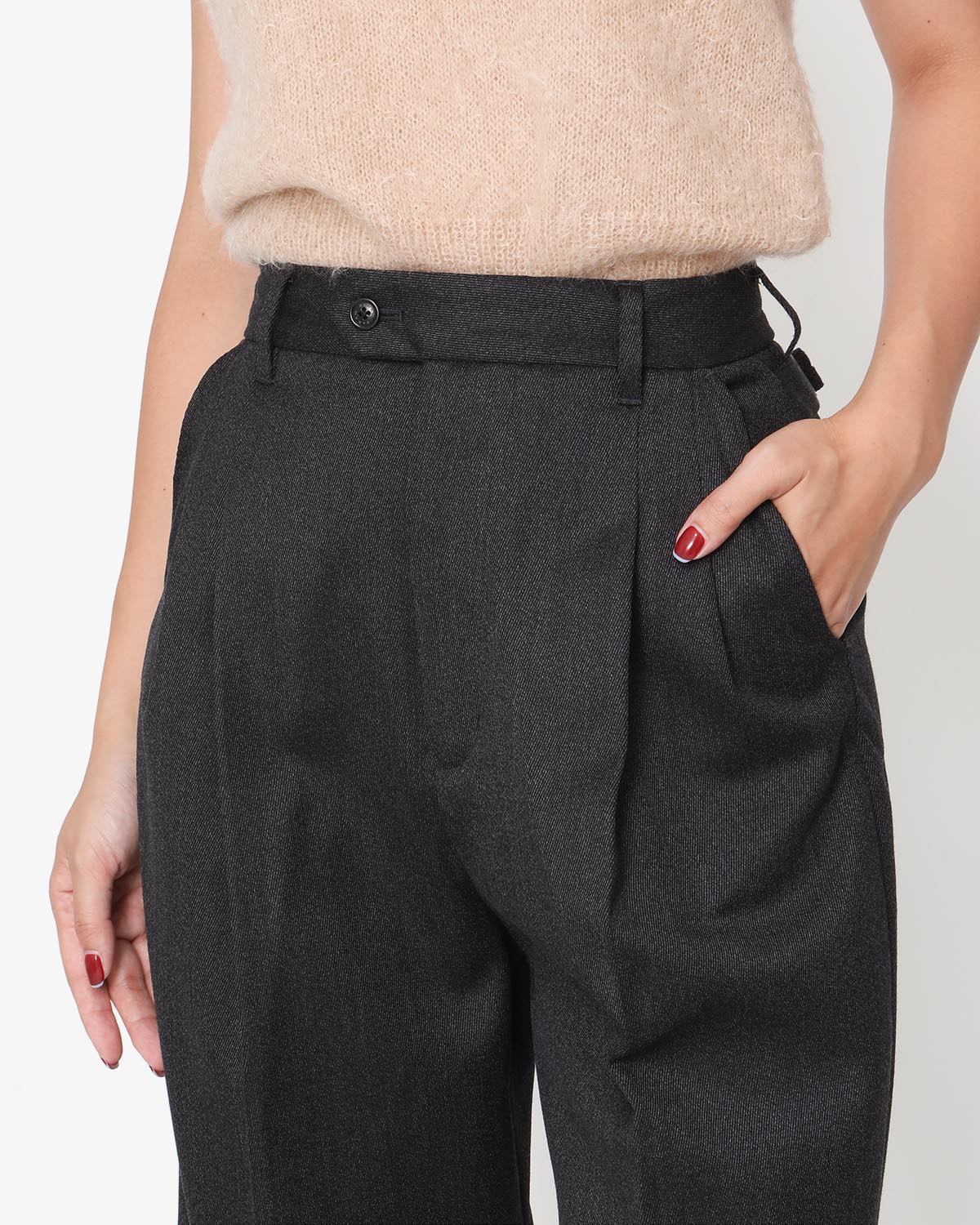 TWO TUCK WIDE TAPERED PANTS (WOMEN'S)
