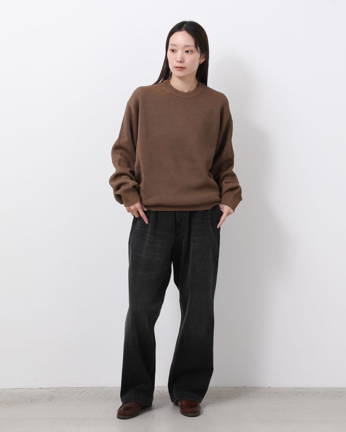 EASY WIDE TAPERED SLACKS (WOMEN'S)