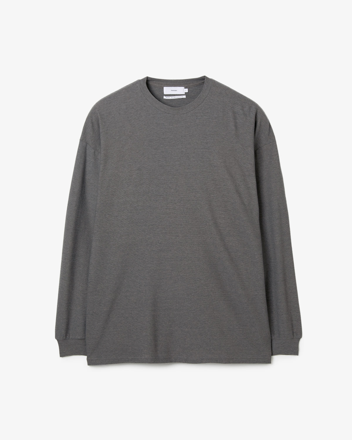 COTTON WOOL RIPPLE CREW NECK L/S TEE