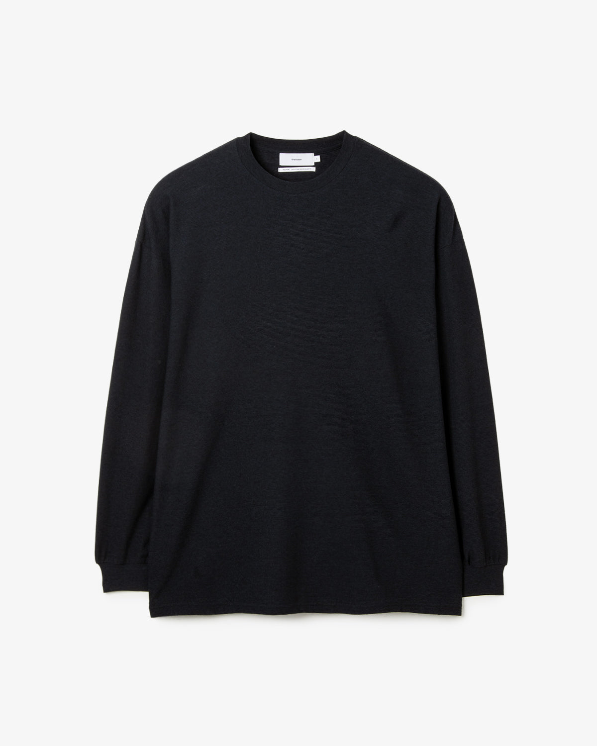 COTTON WOOL RIPPLE CREW NECK L/S TEE