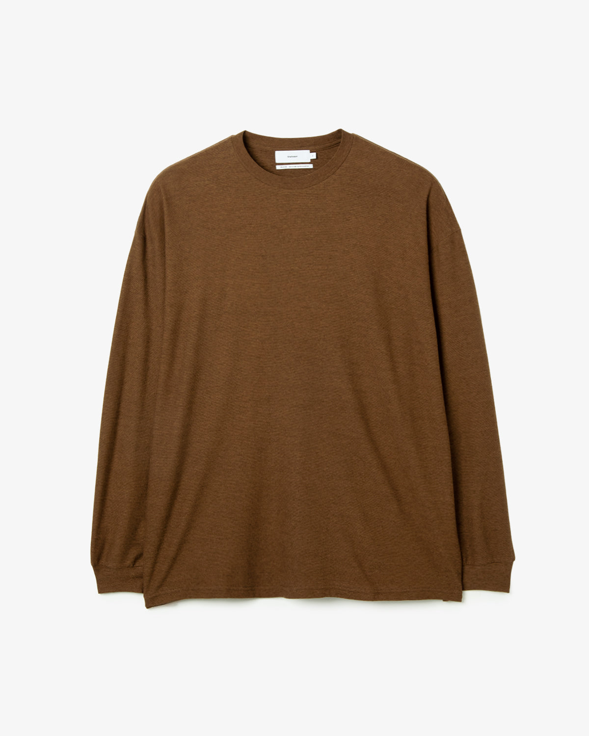 COTTON WOOL RIPPLE CREW NECK L/S TEE