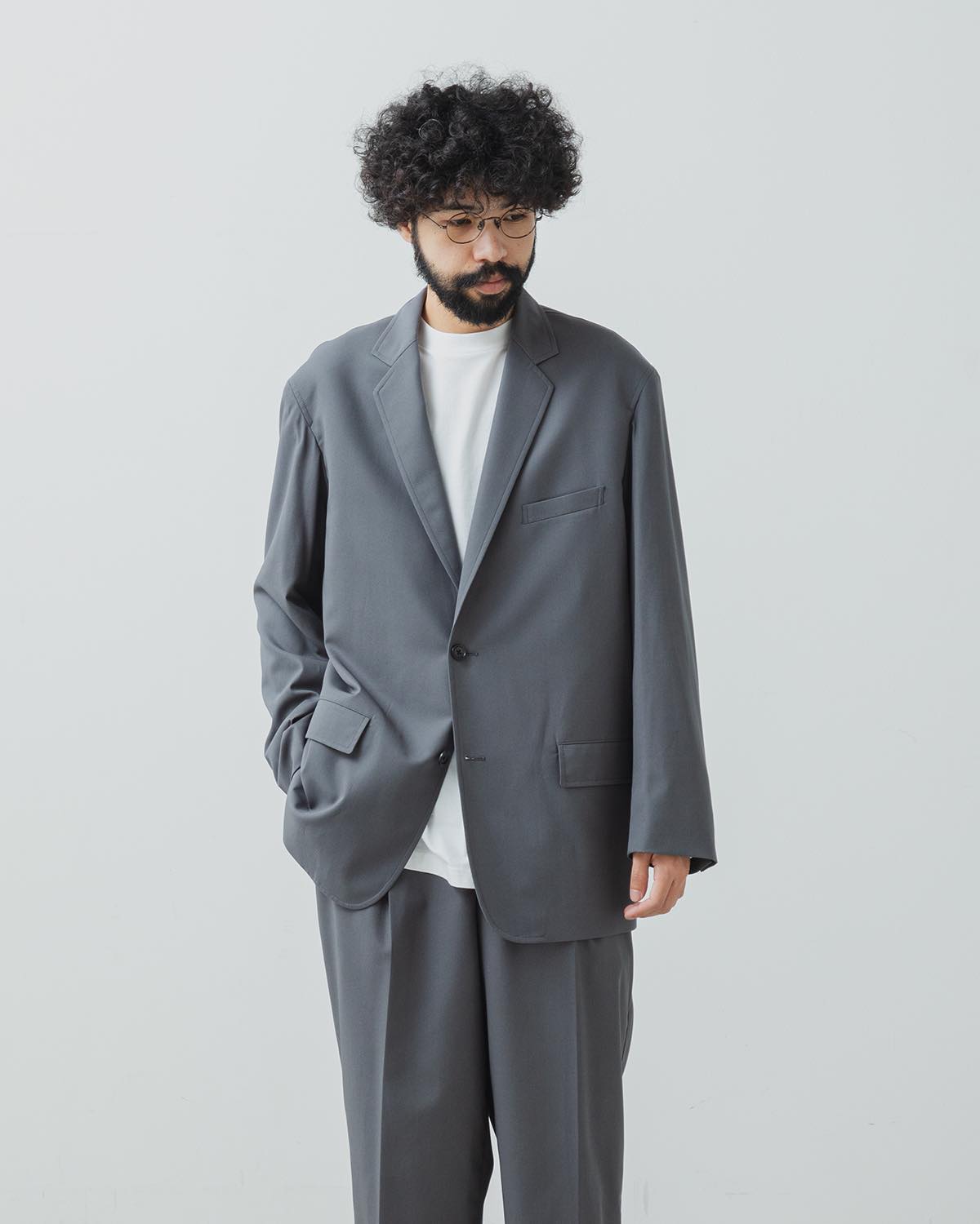 WOOLY COTTON TWILL SINGLE JACKET