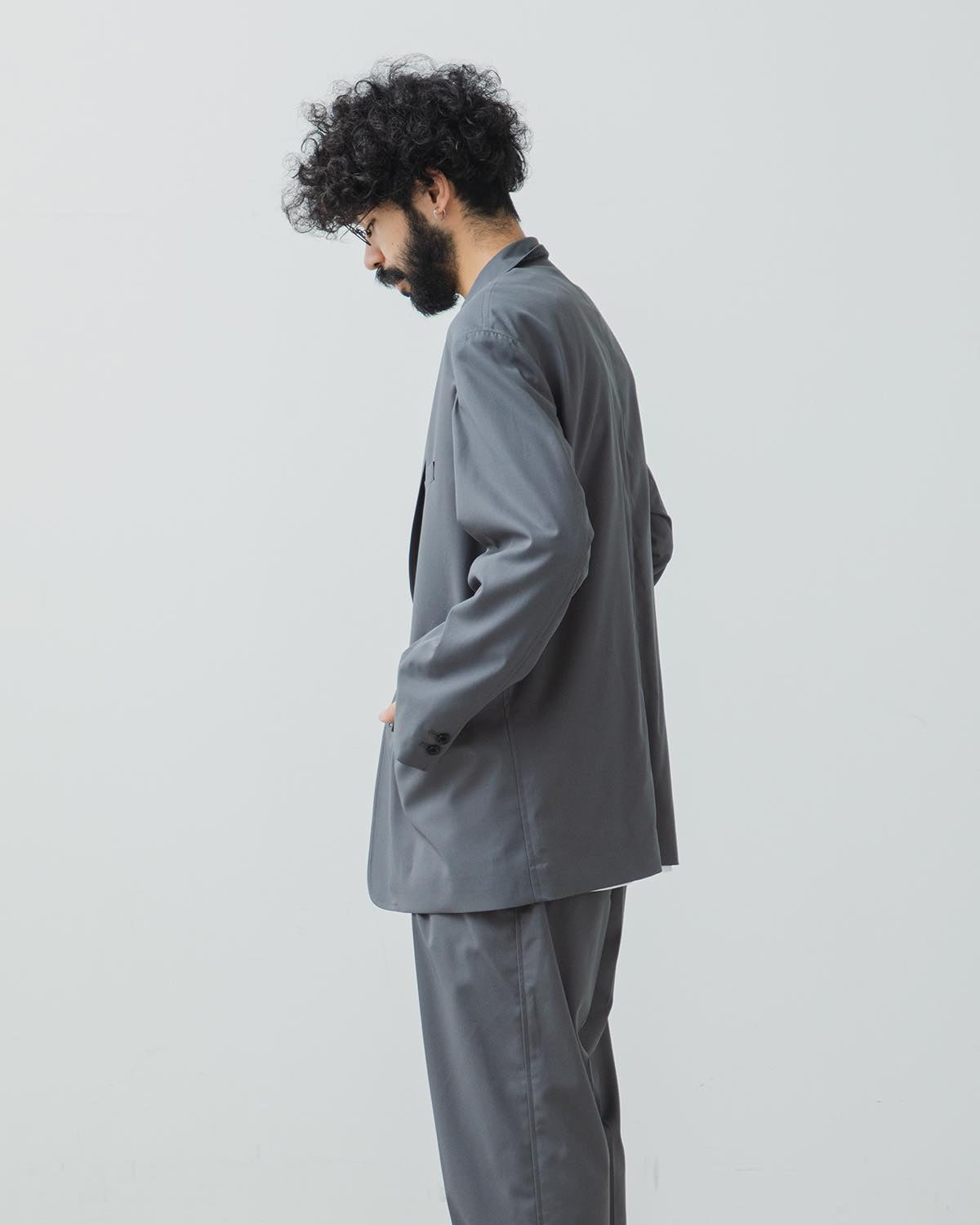 WOOLY COTTON TWILL SINGLE JACKET