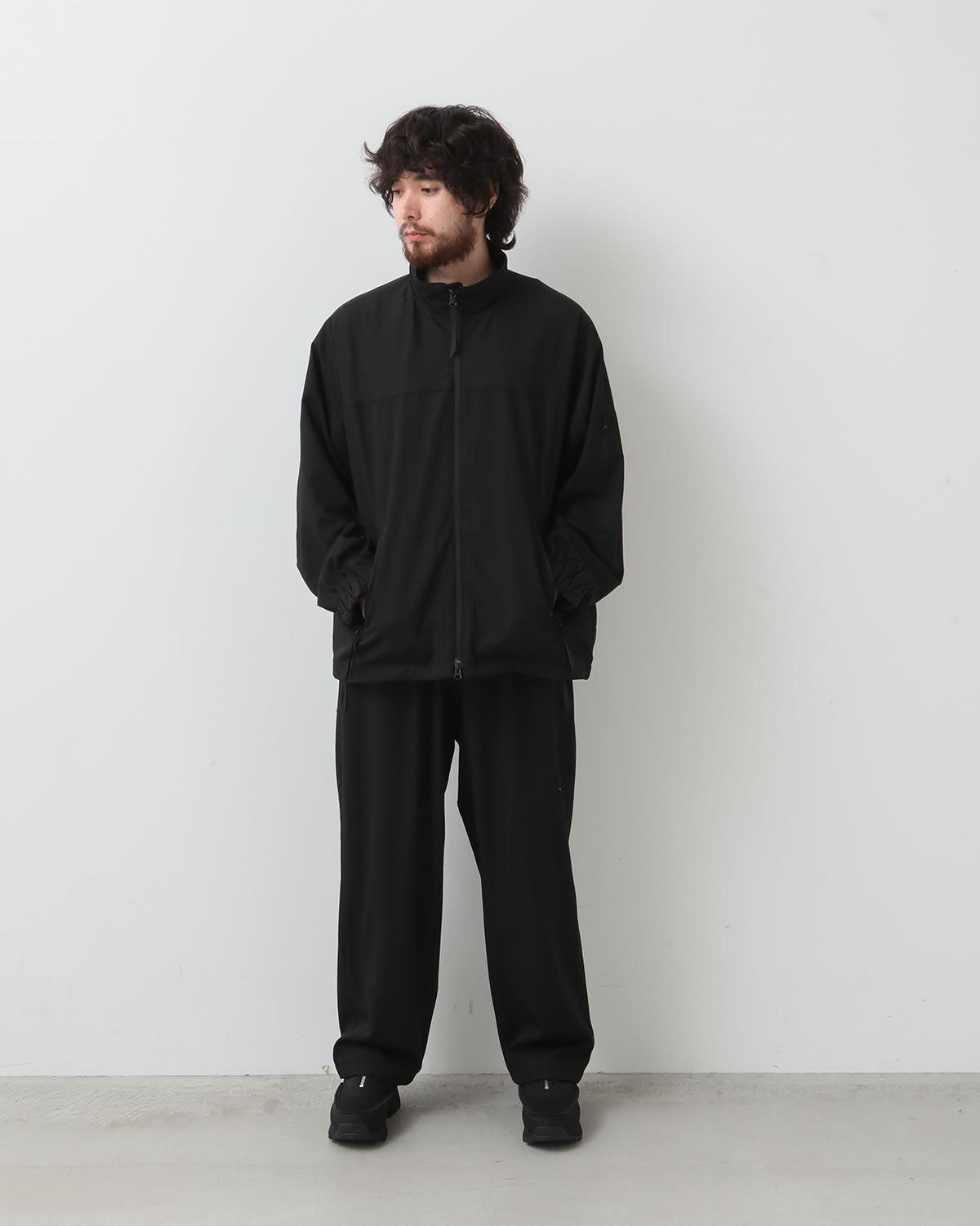 WOOL NYLON GABARDINE SHELL JACKET