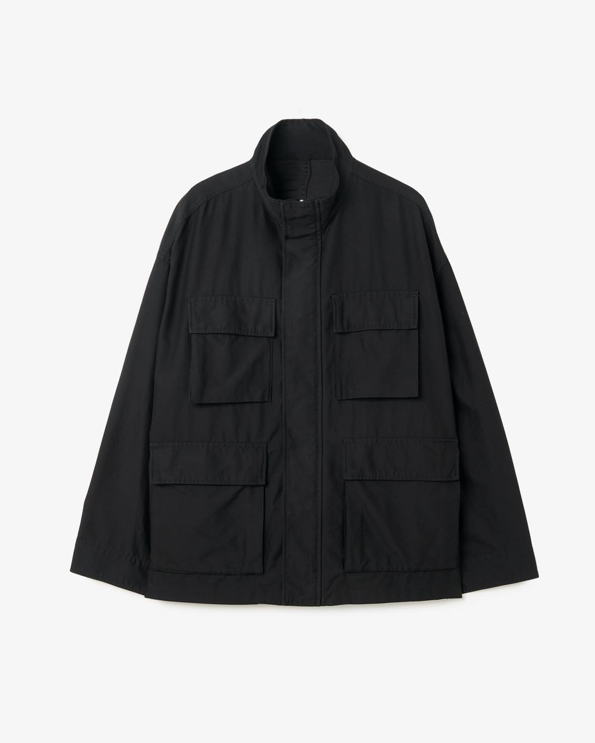 COTTON CUPRO BACK SATIN MILITARY JACKET