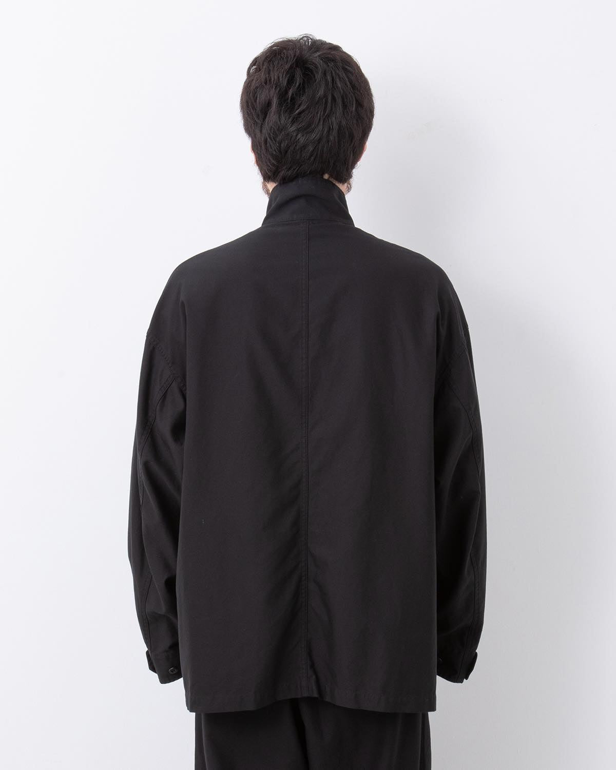 COTTON CUPRO BACK SATIN MILITARY JACKET