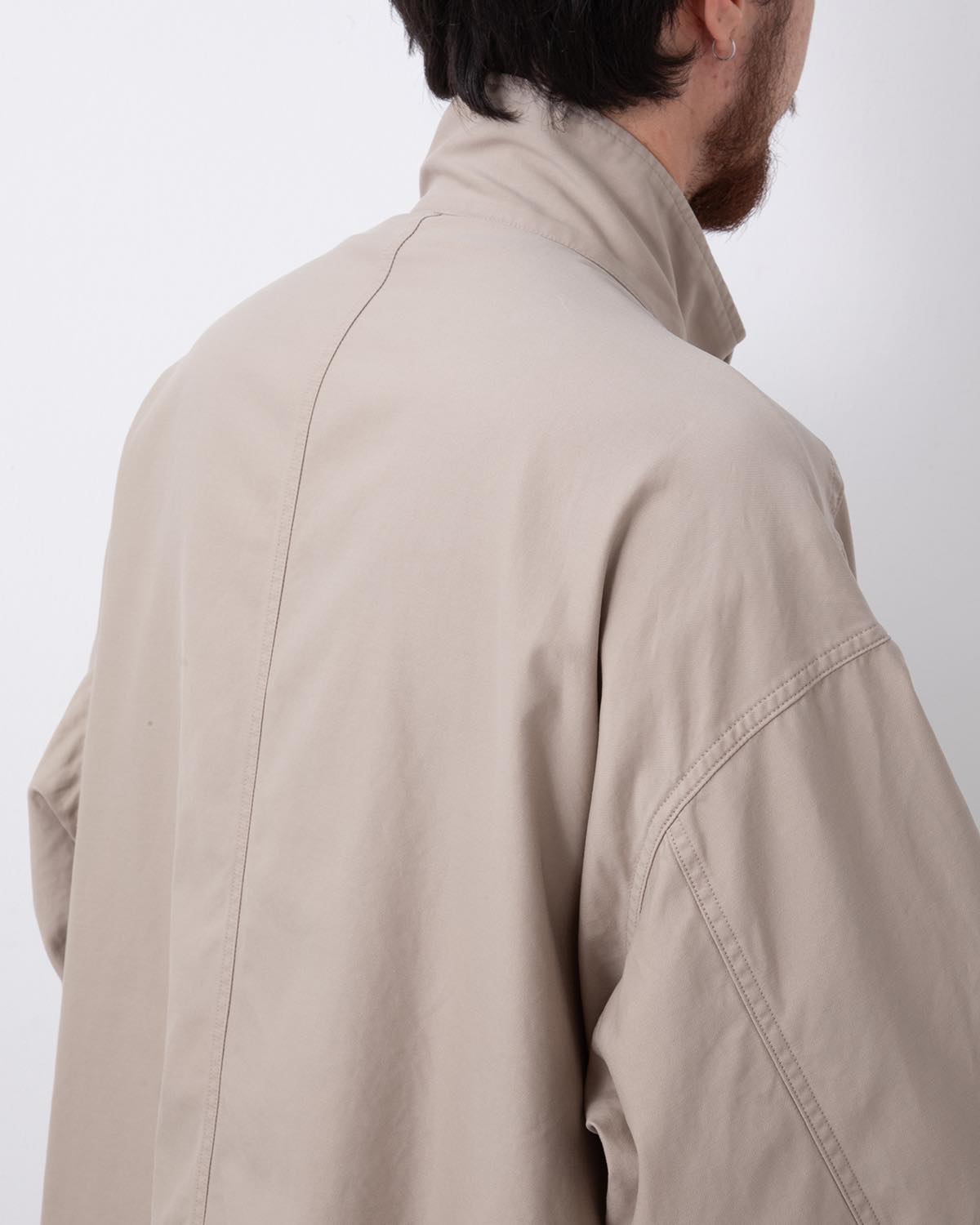 COTTON CUPRO BACK SATIN MILITARY JACKET