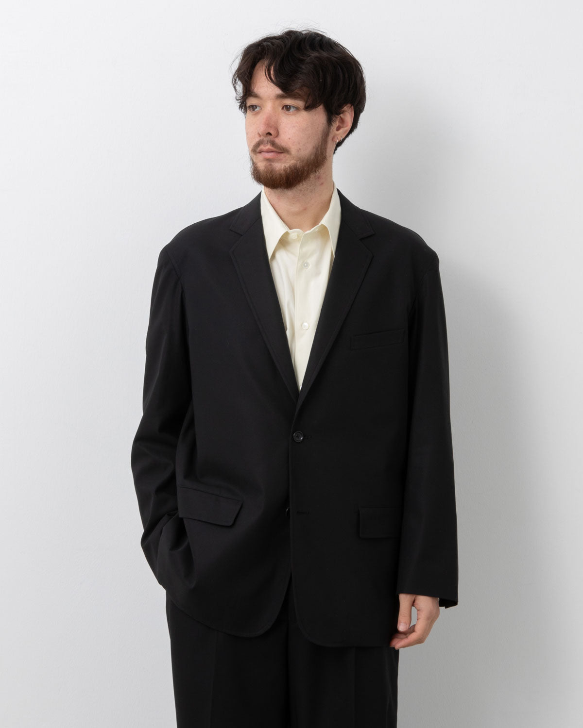 WOOLY COTTON TWILL SINGLE JACKET