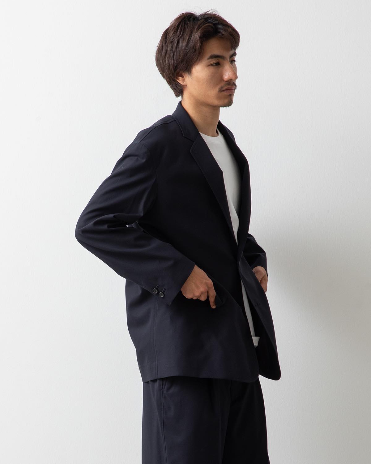 WOOLY COTTON TWILL SINGLE JACKET