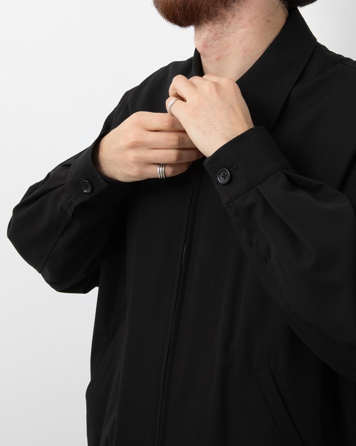 BRUSHED COTTON GABARDINE SWING TOP JACKET