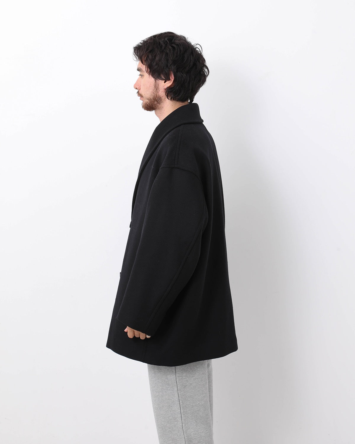 LIGHT MELTON SHAWL COLLAR COAT