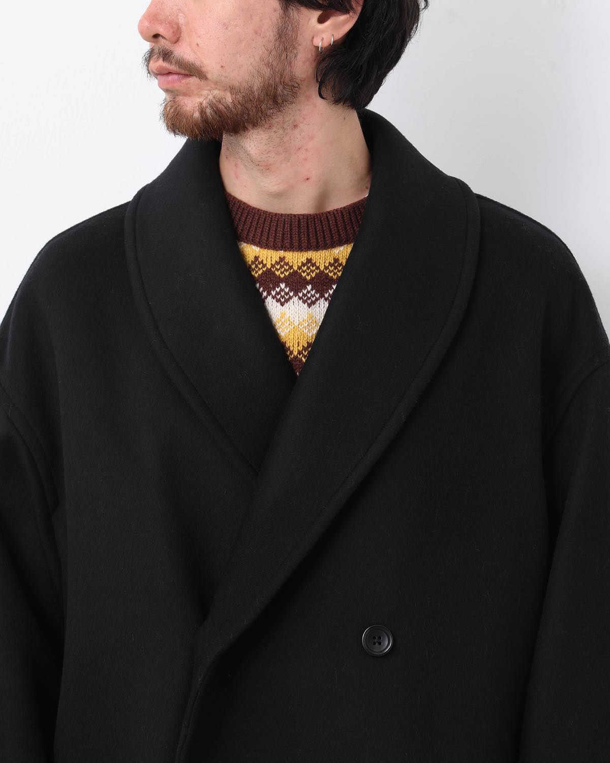 LIGHT MELTON SHAWL COLLAR COAT