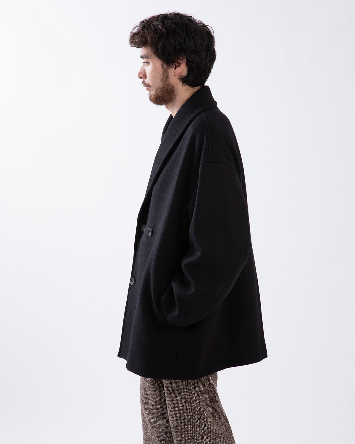 LIGHT MELTON SHAWL COLLAR COAT