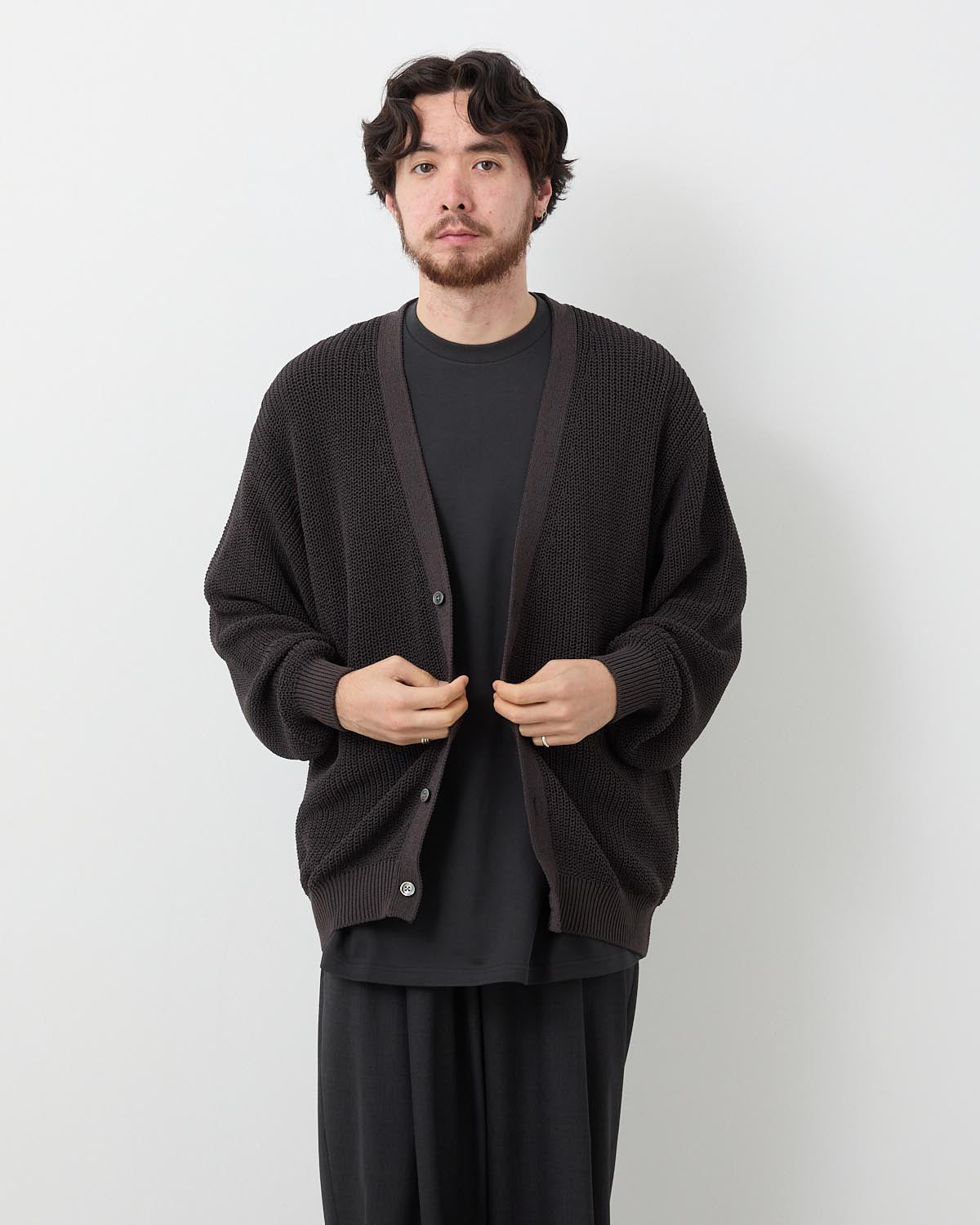 COILED WOOL NYLON CARDIGAN