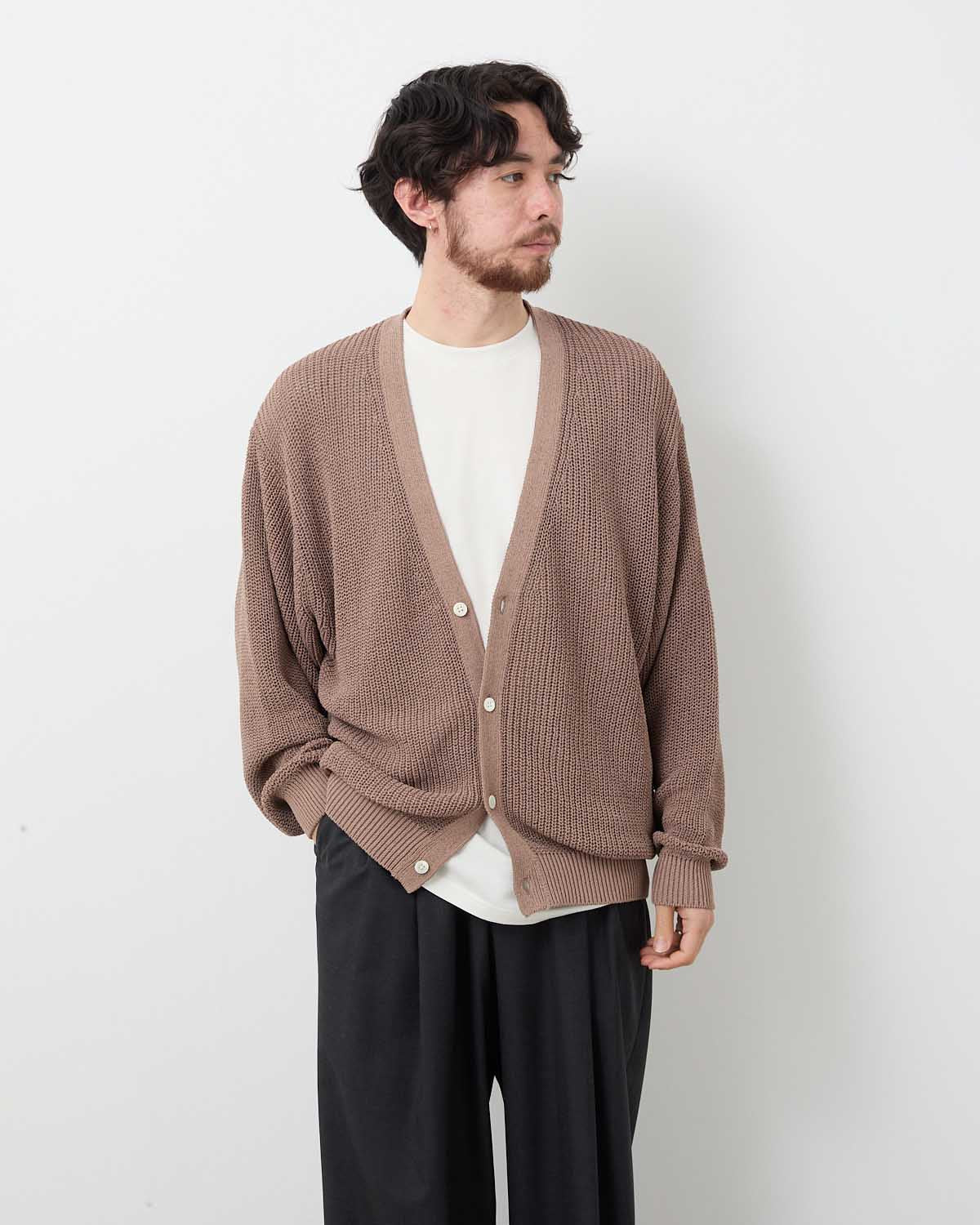 COILED WOOL NYLON CARDIGAN