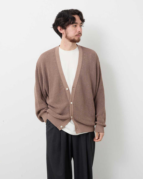 H COTTON NYLON CORD COLLAER KNIT カーディガン COILED WOOL NYLON CARDIGAN – COVERCHORD