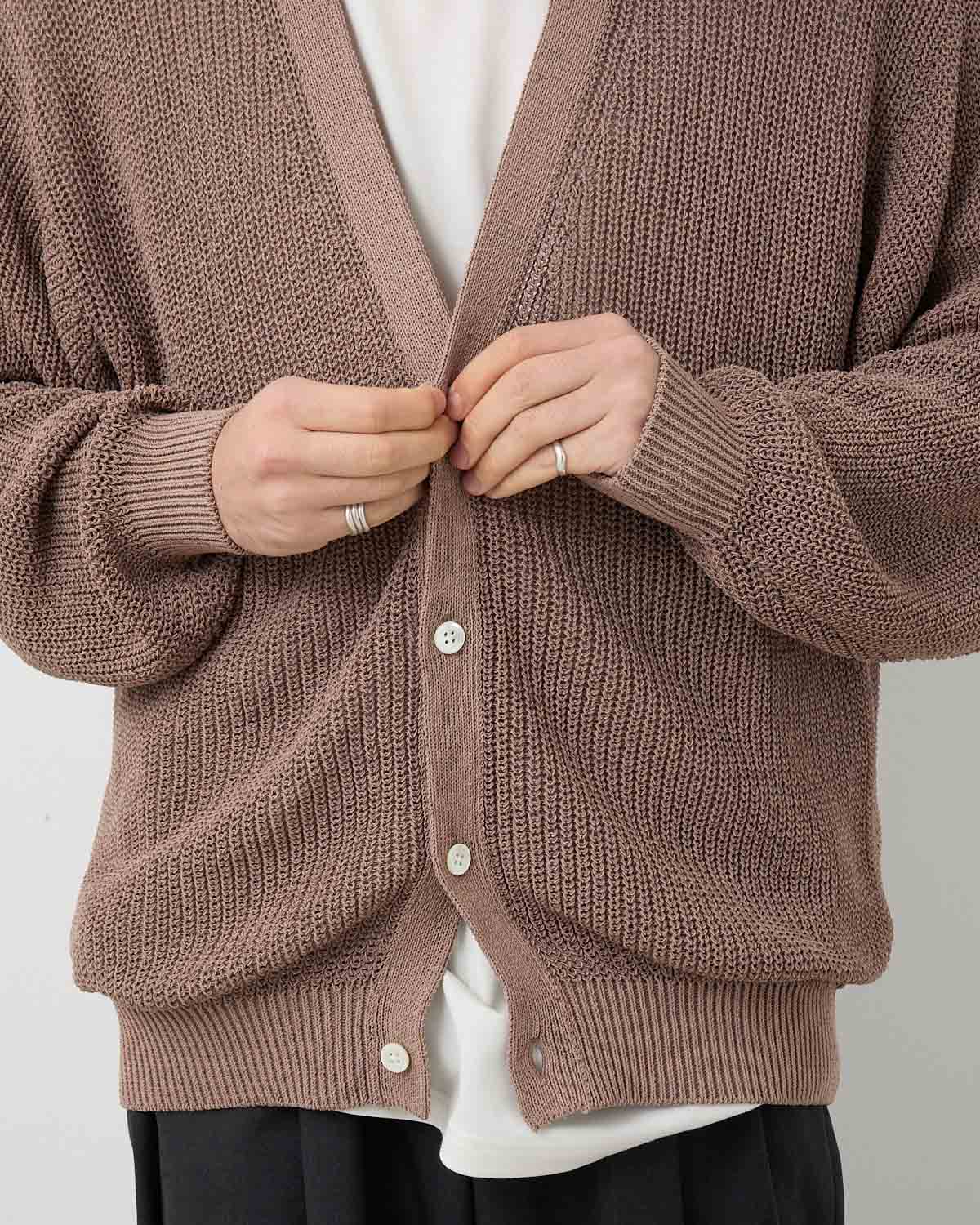 COILED WOOL NYLON CARDIGAN