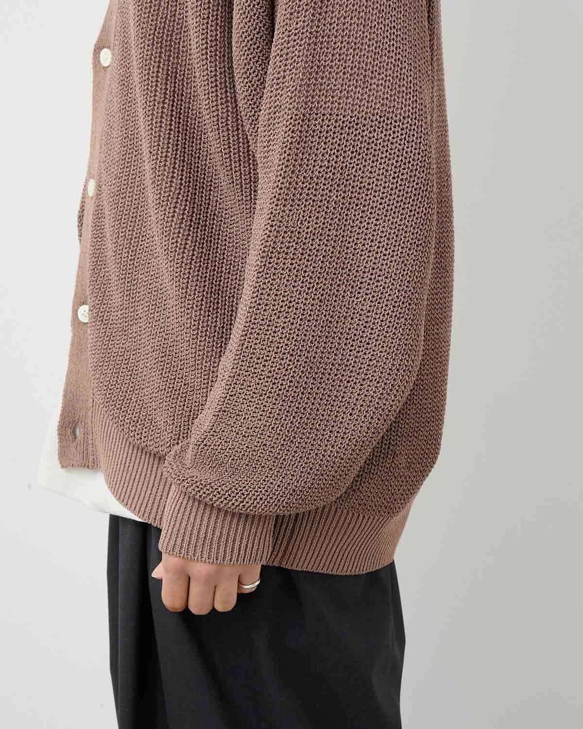 COILED WOOL NYLON CARDIGAN
