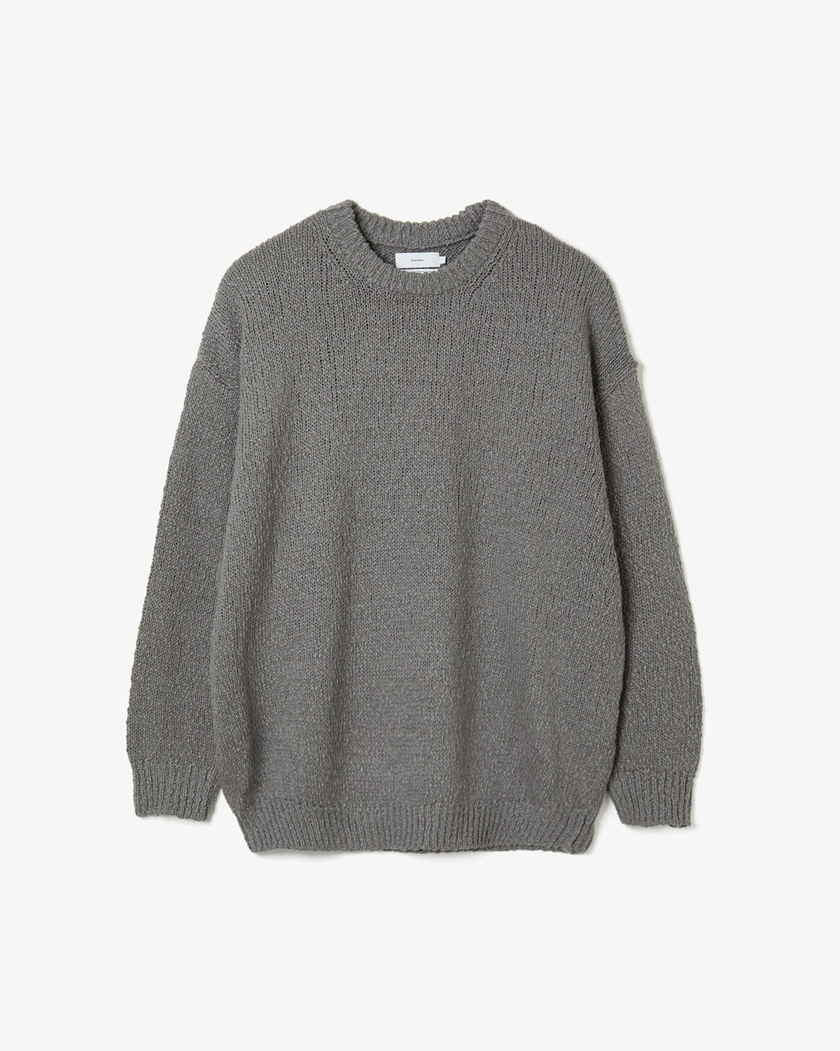 COTTON WOOL SLUB OVERSIZED CREW NECK KNIT