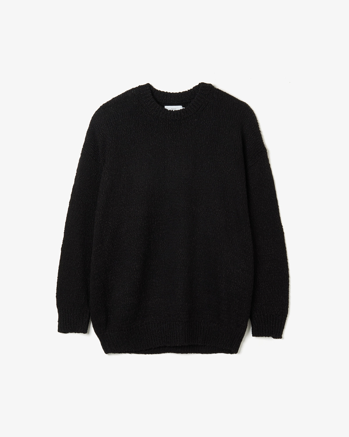 COTTON WOOL SLUB OVERSIZED CREW NECK KNIT