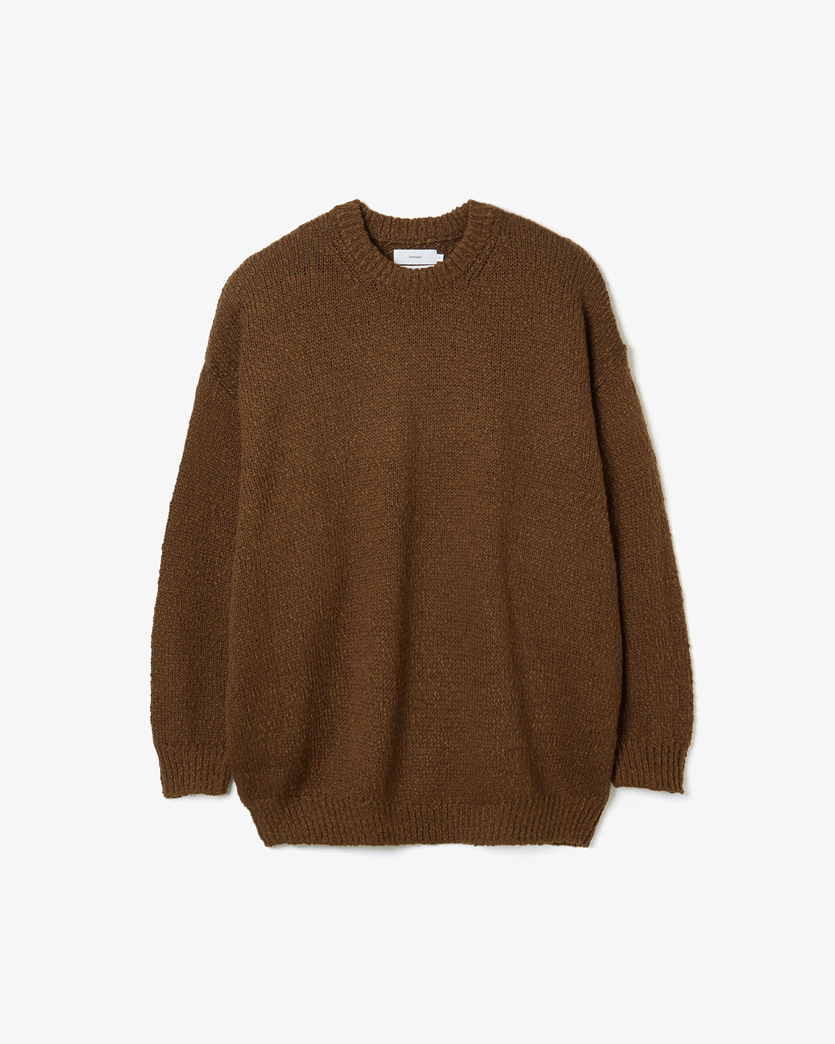 COTTON WOOL SLUB OVERSIZED CREW NECK KNIT