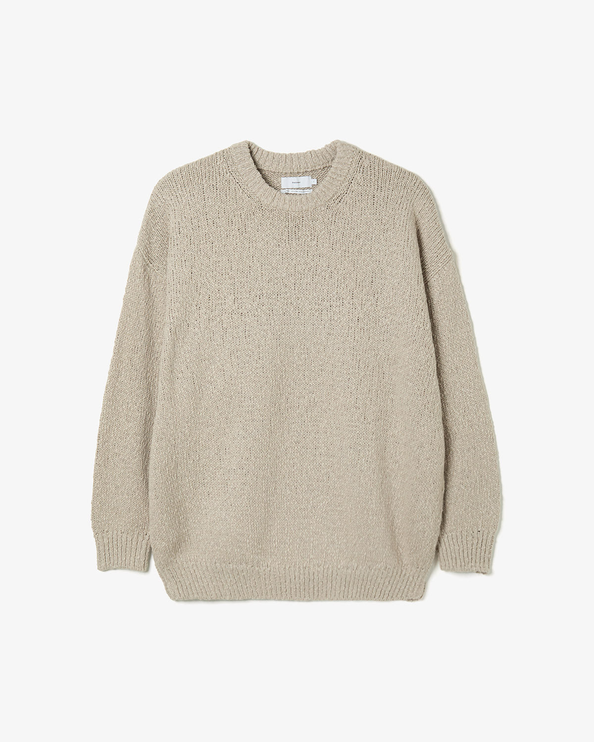 COTTON WOOL SLUB OVERSIZED CREW NECK KNIT