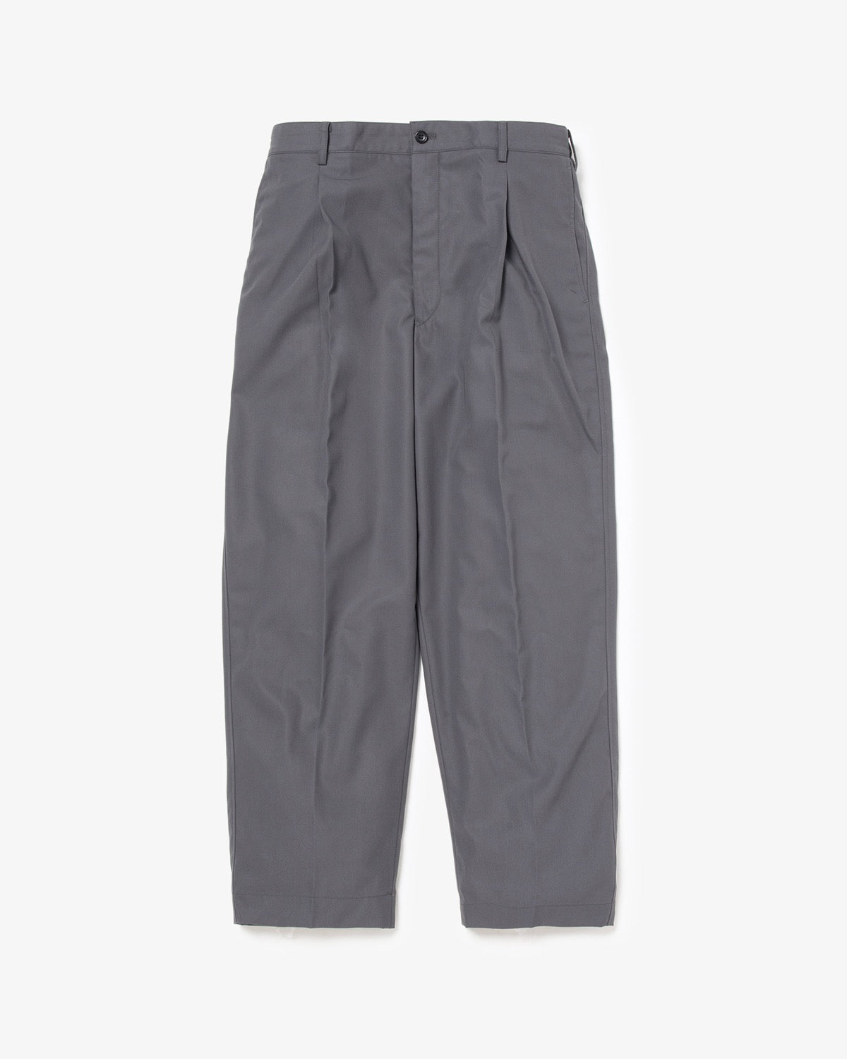 WOOLY COTTON TWILL WIDE TAPERED SLACKS