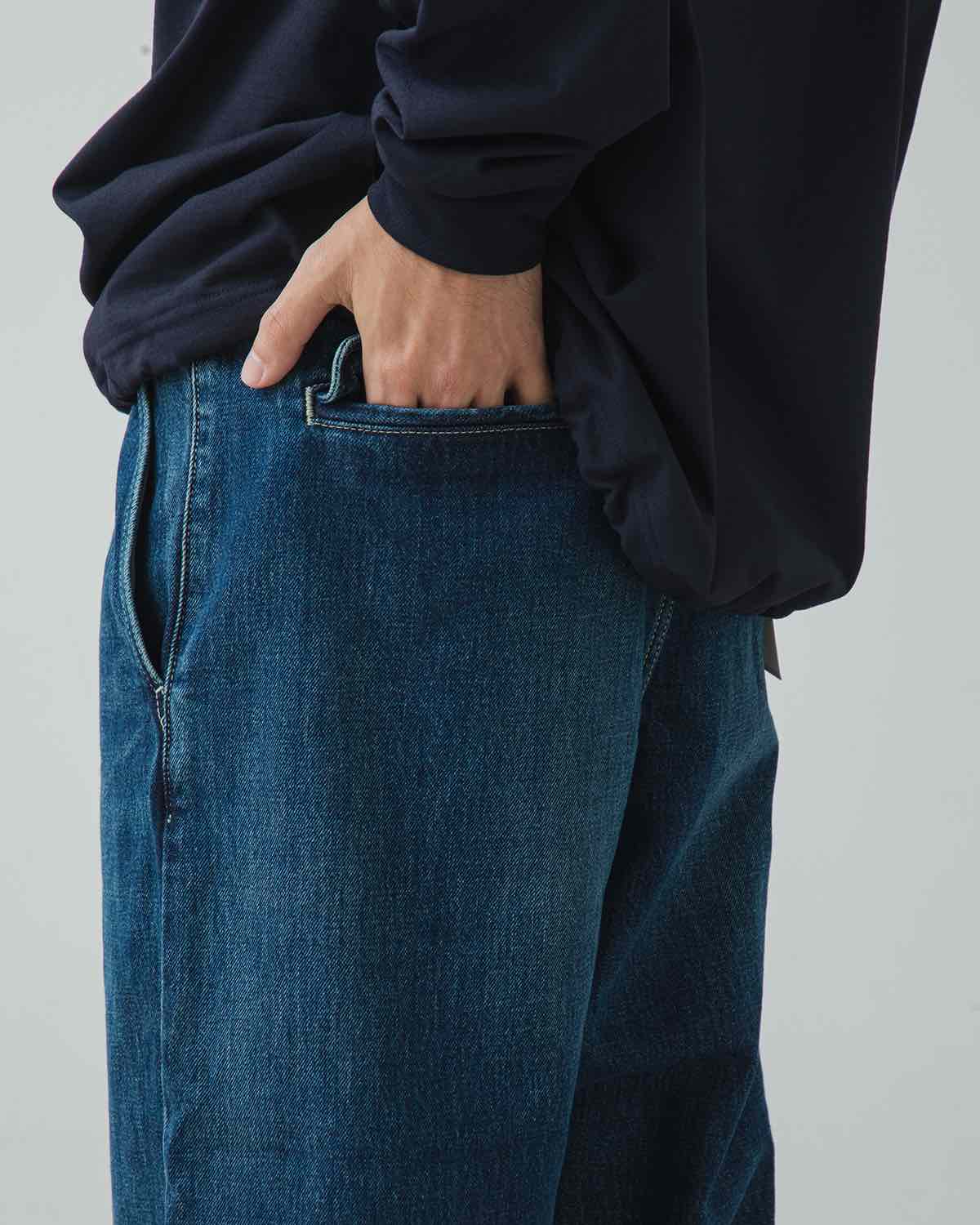 SELVAGE DENIM TWO TUCK TAPERED PANTS