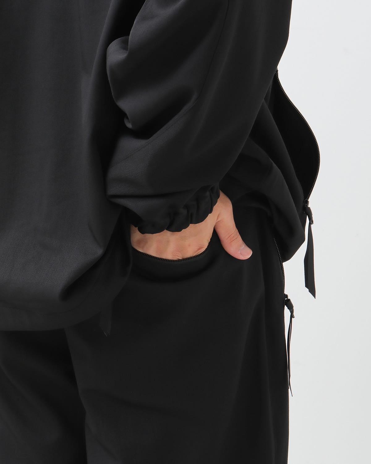 WOOL NYLON GABARDINE TRACK PANTS