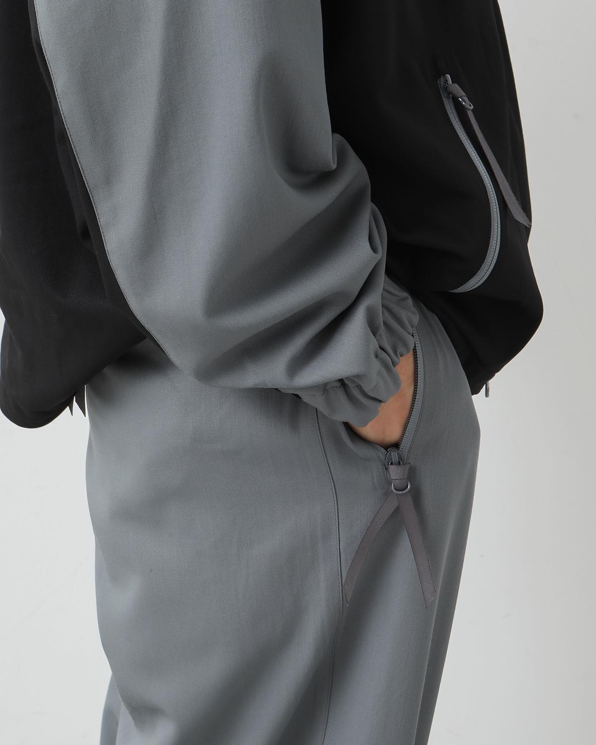 WOOL NYLON GABARDINE TRACK PANTS