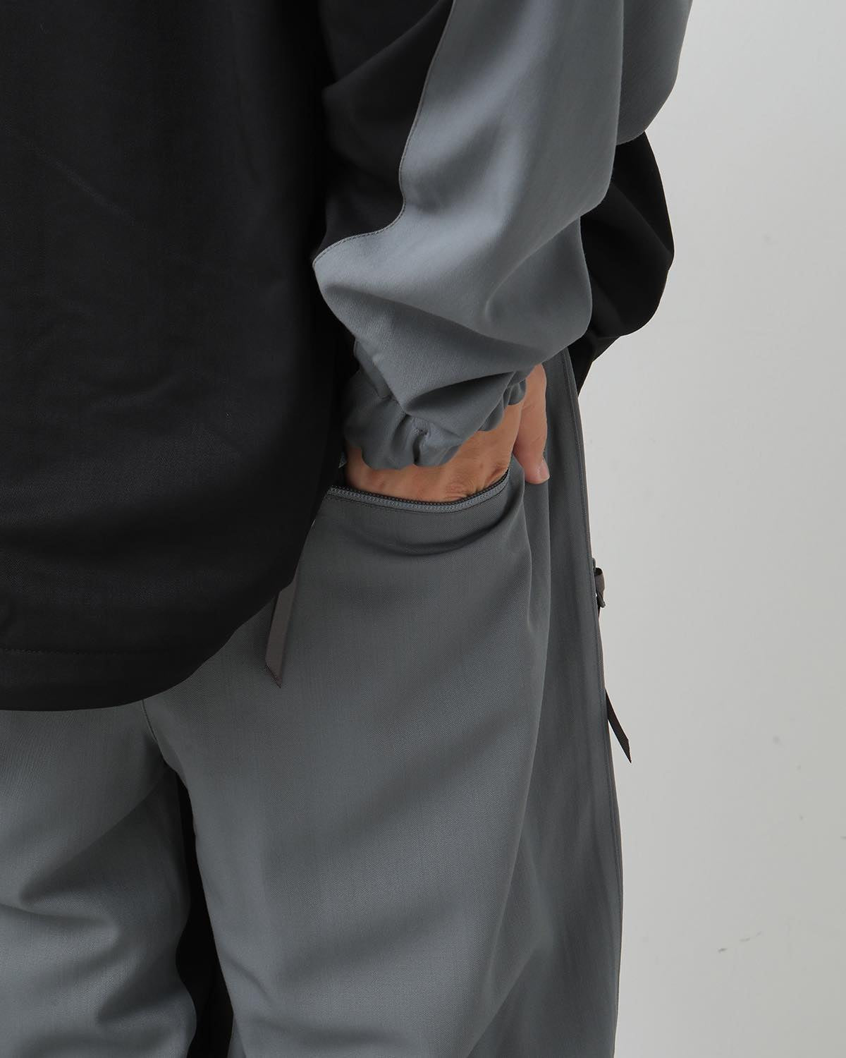 WOOL NYLON GABARDINE TRACK PANTS