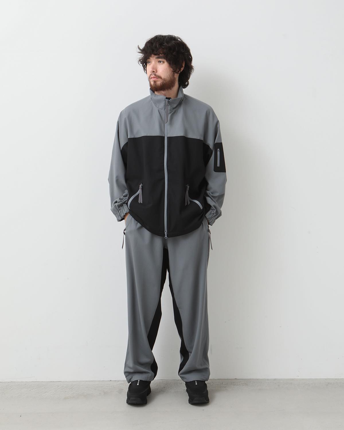 WOOL NYLON GABARDINE TRACK PANTS