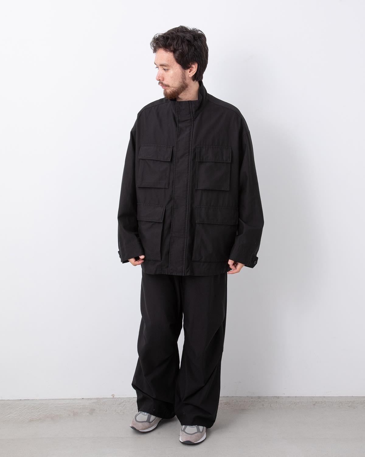 COTTON CUPRO BACK SATIN MILITARY PANTS