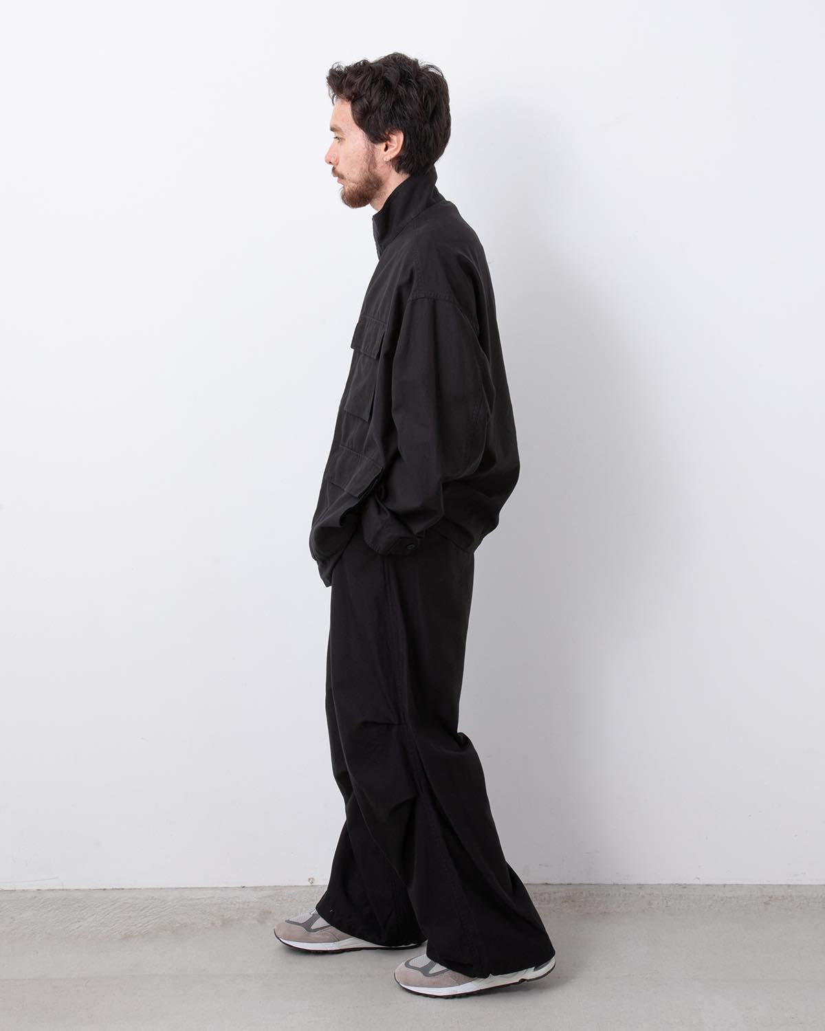 COTTON CUPRO BACK SATIN MILITARY PANTS