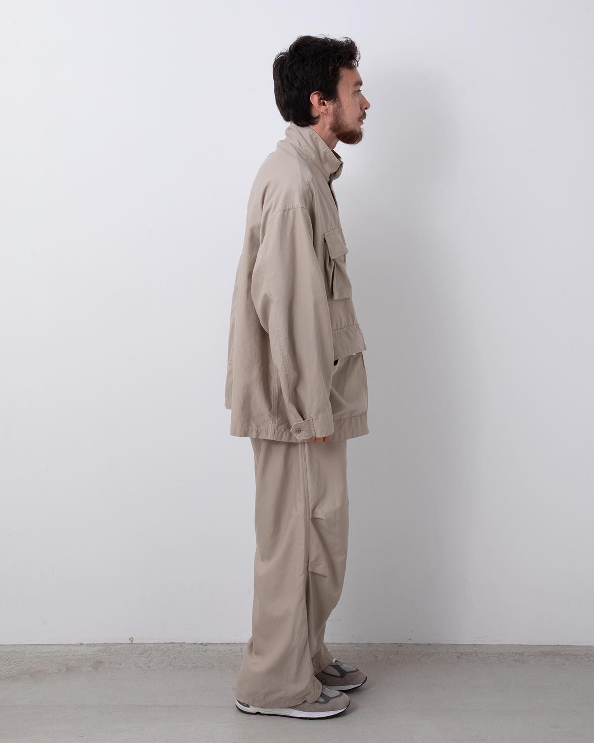 COTTON CUPRO BACK SATIN MILITARY PANTS