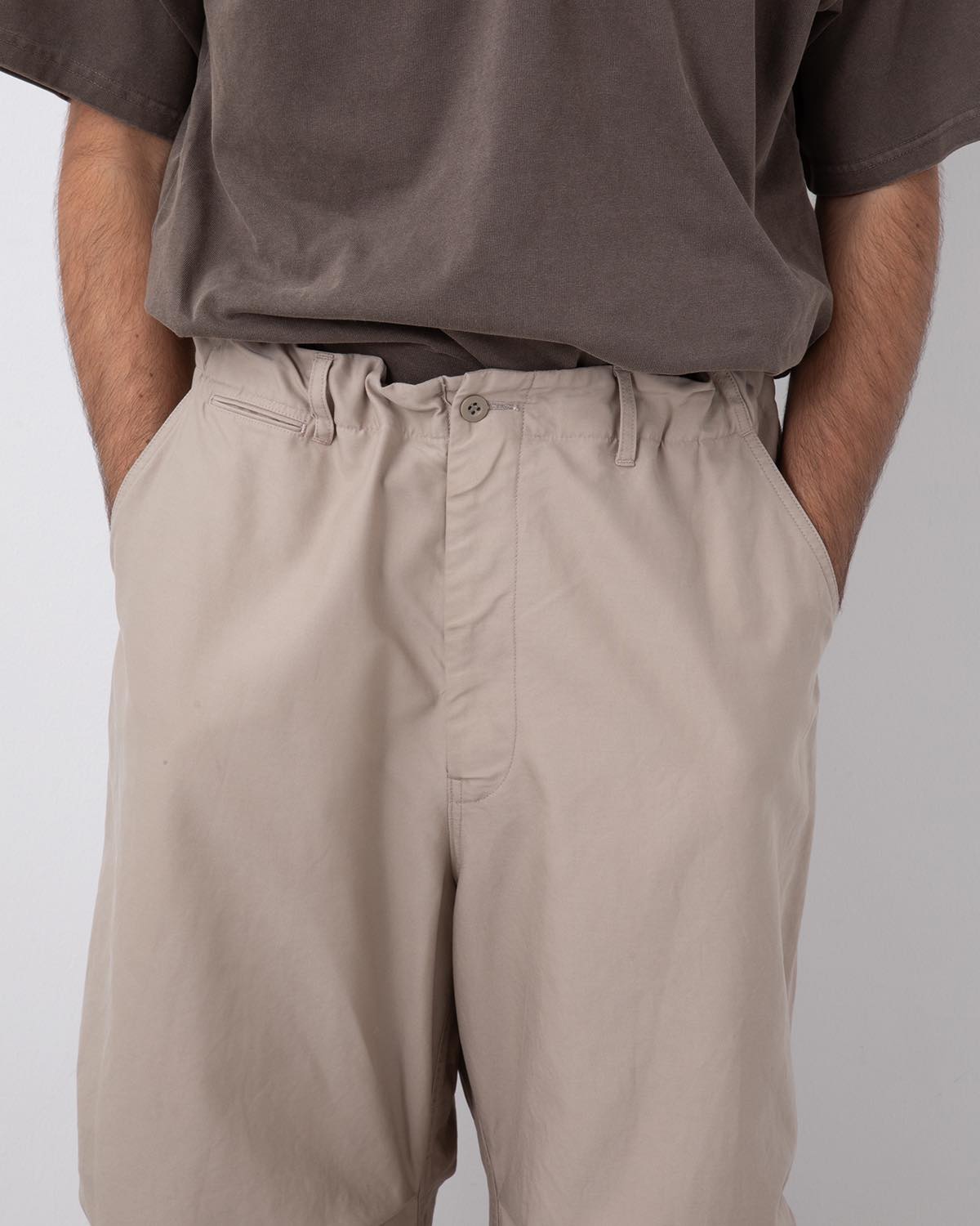 COTTON CUPRO BACK SATIN MILITARY PANTS