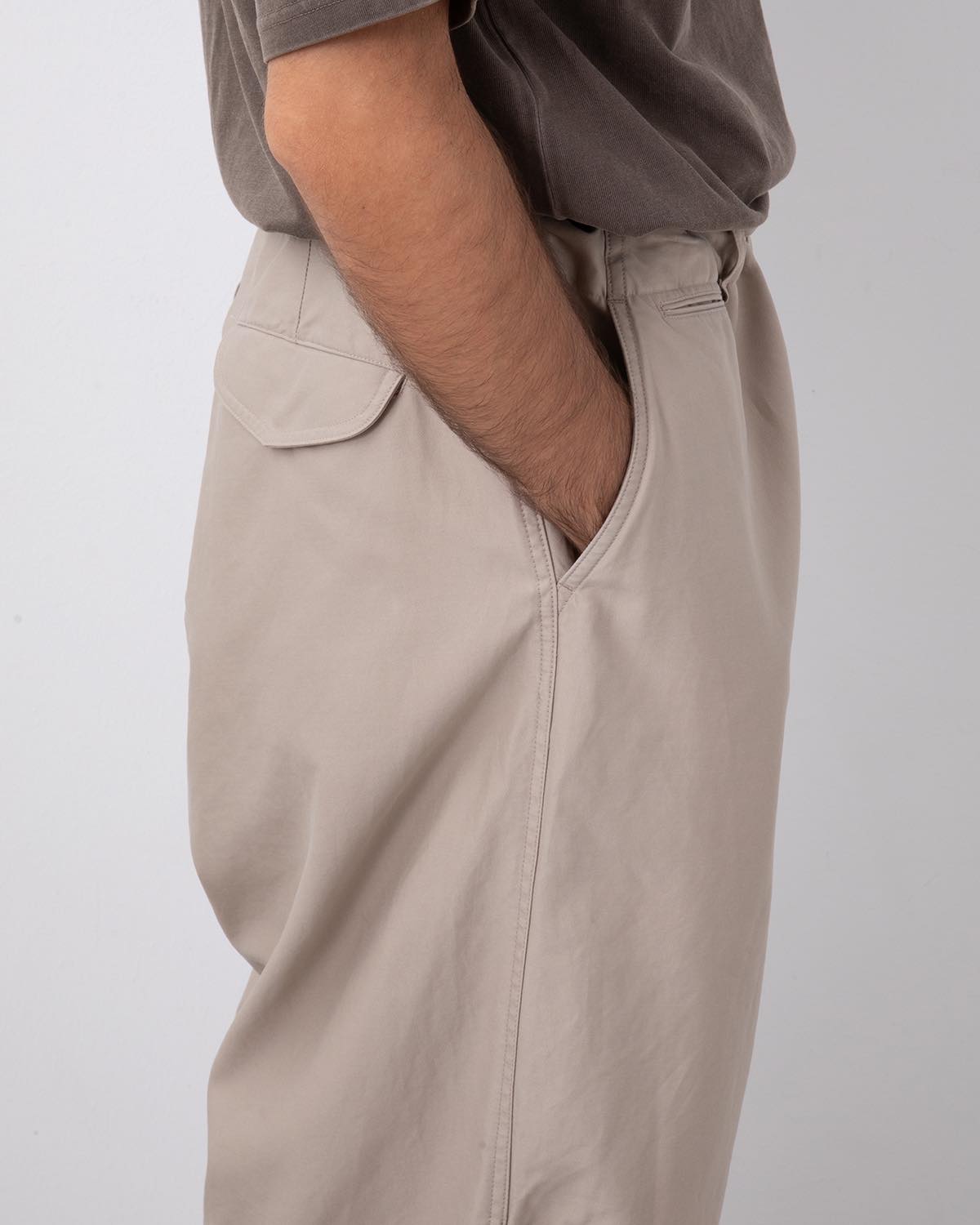 COTTON CUPRO BACK SATIN MILITARY PANTS