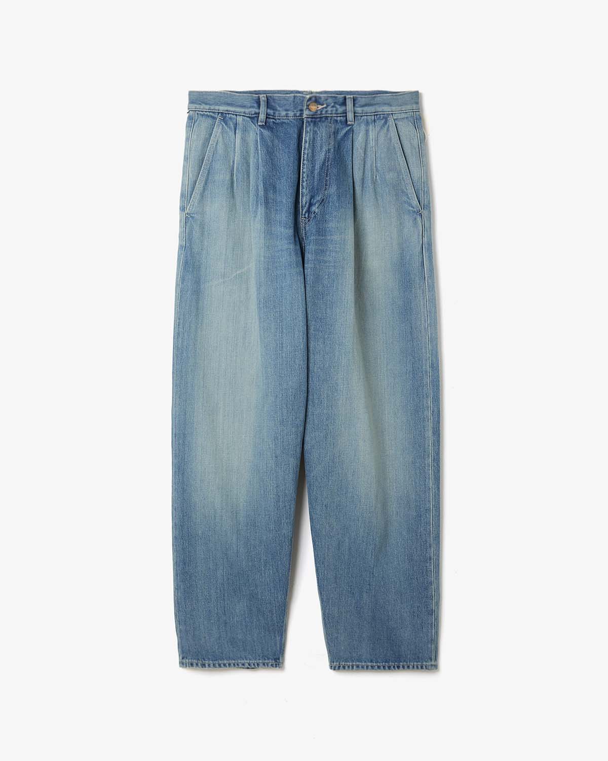 SELVAGE DENIM TWO TUCK TAPERED PANTS