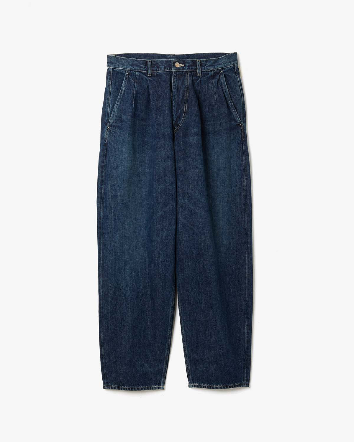 SELVAGE DENIM TWO TUCK TAPERED PANTS