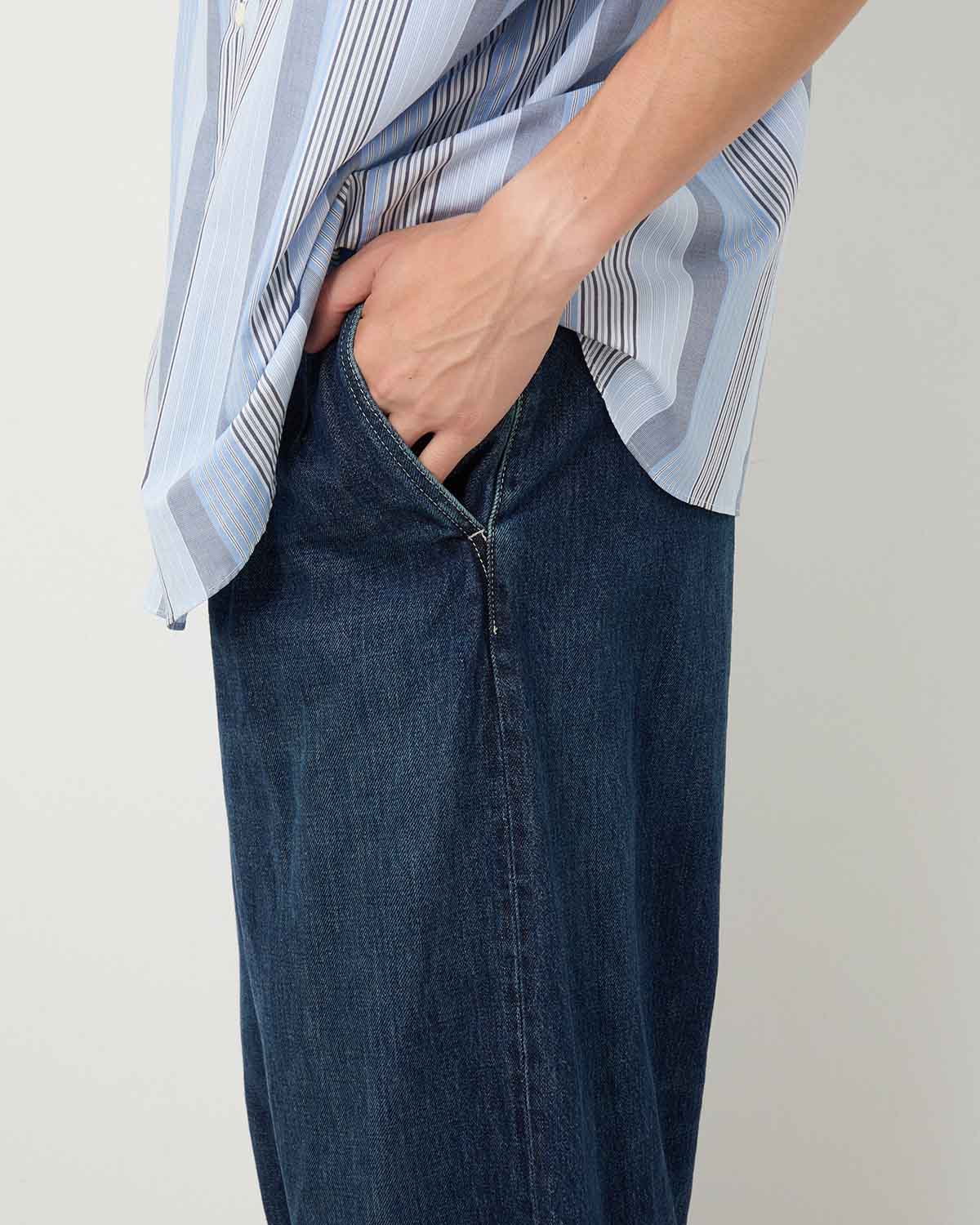 SELVAGE DENIM TWO TUCK TAPERED PANTS