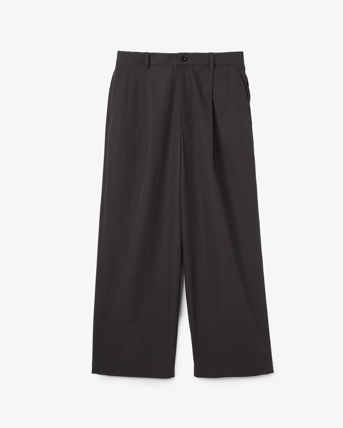 BRUSHED COTTON GABARDINE WIDE STRAIGHT PANTS