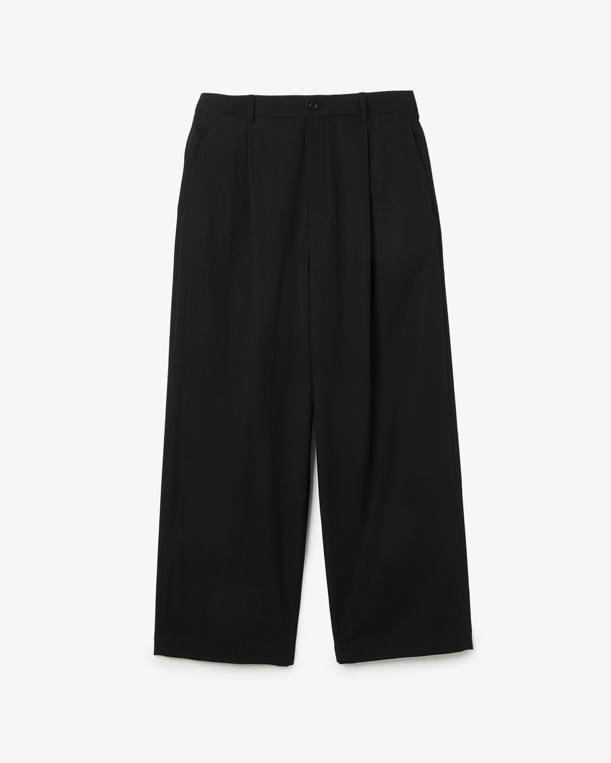 BRUSHED COTTON GABARDINE WIDE STRAIGHT PANTS