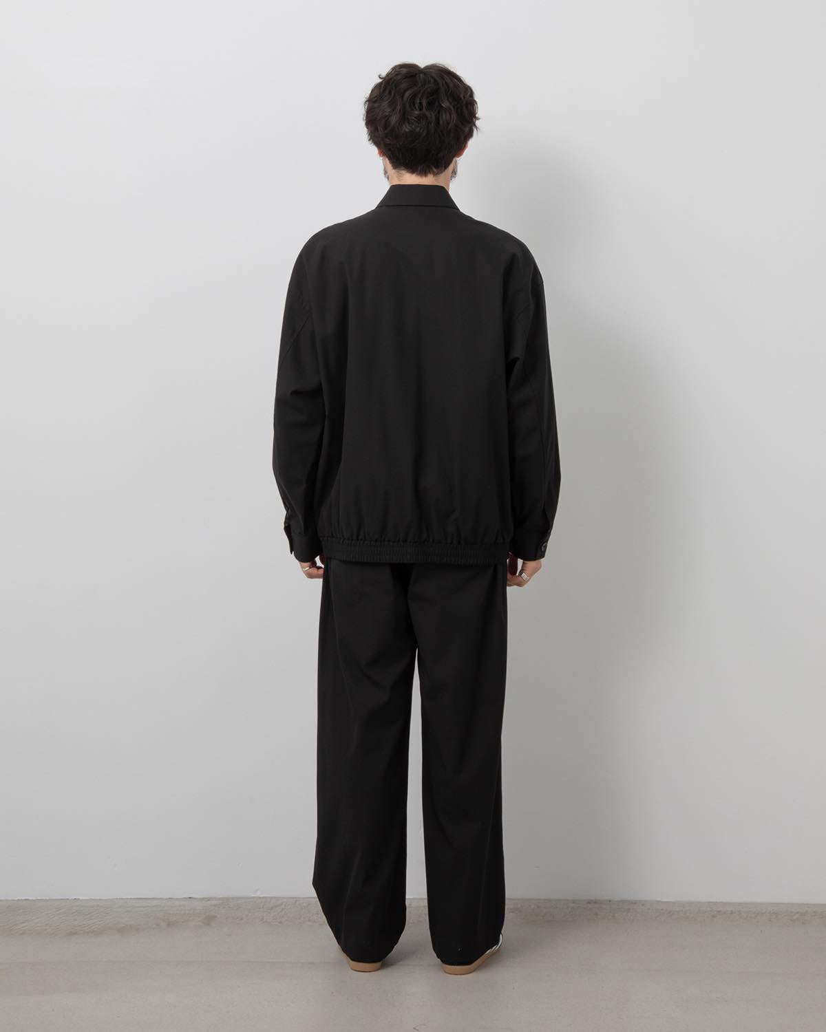 BRUSHED COTTON GABARDINE WIDE STRAIGHT PANTS