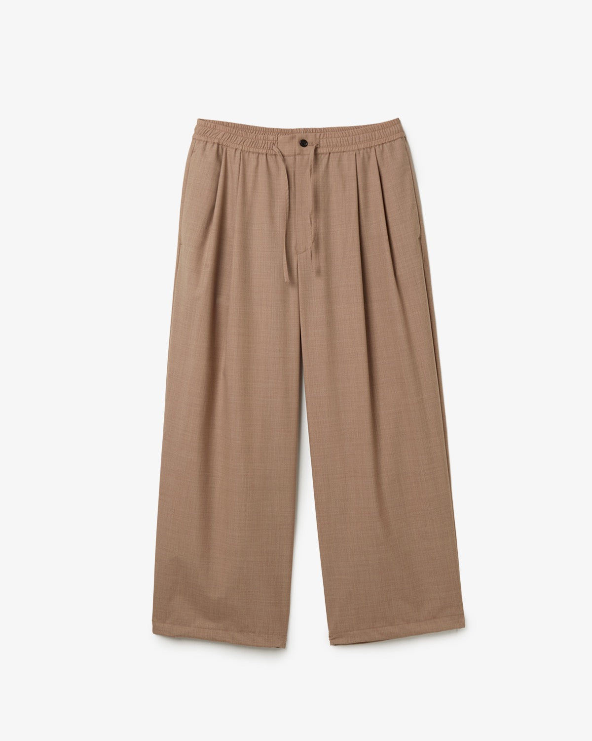 FINE WOOL HEATHER DRAWSTRING TRACK PANTS