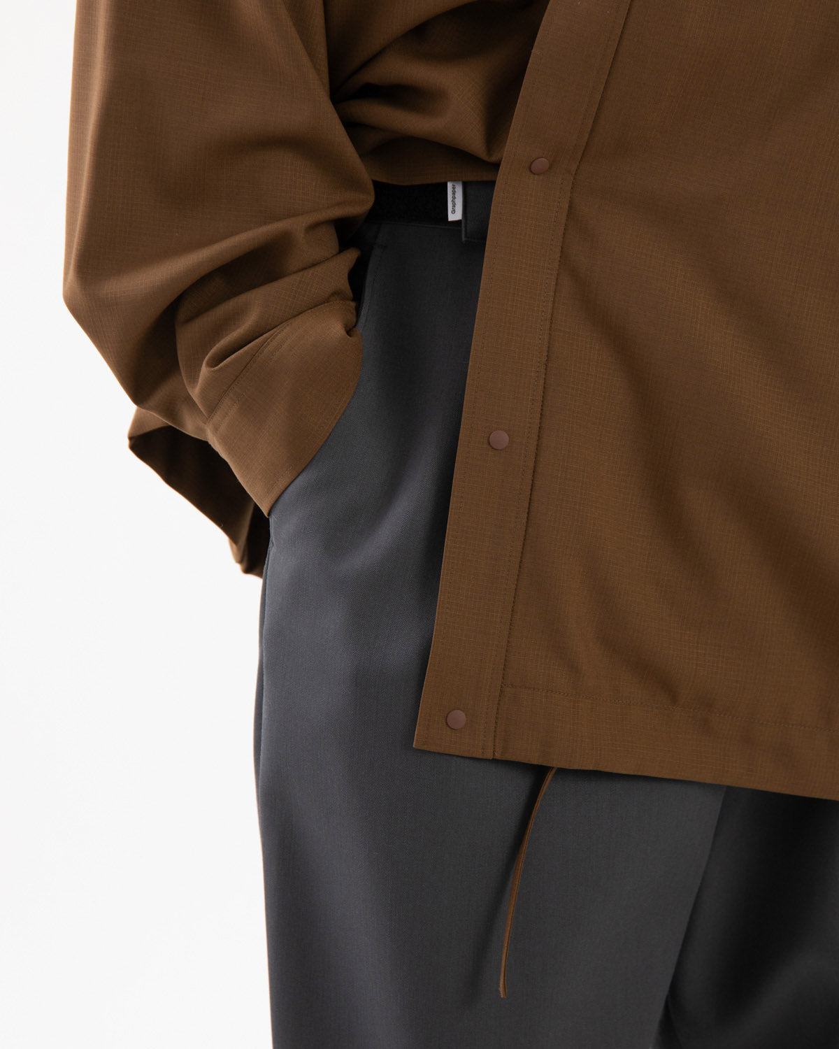 SCALE OFF WOOL WIDE TAPERED CHEF PANTS