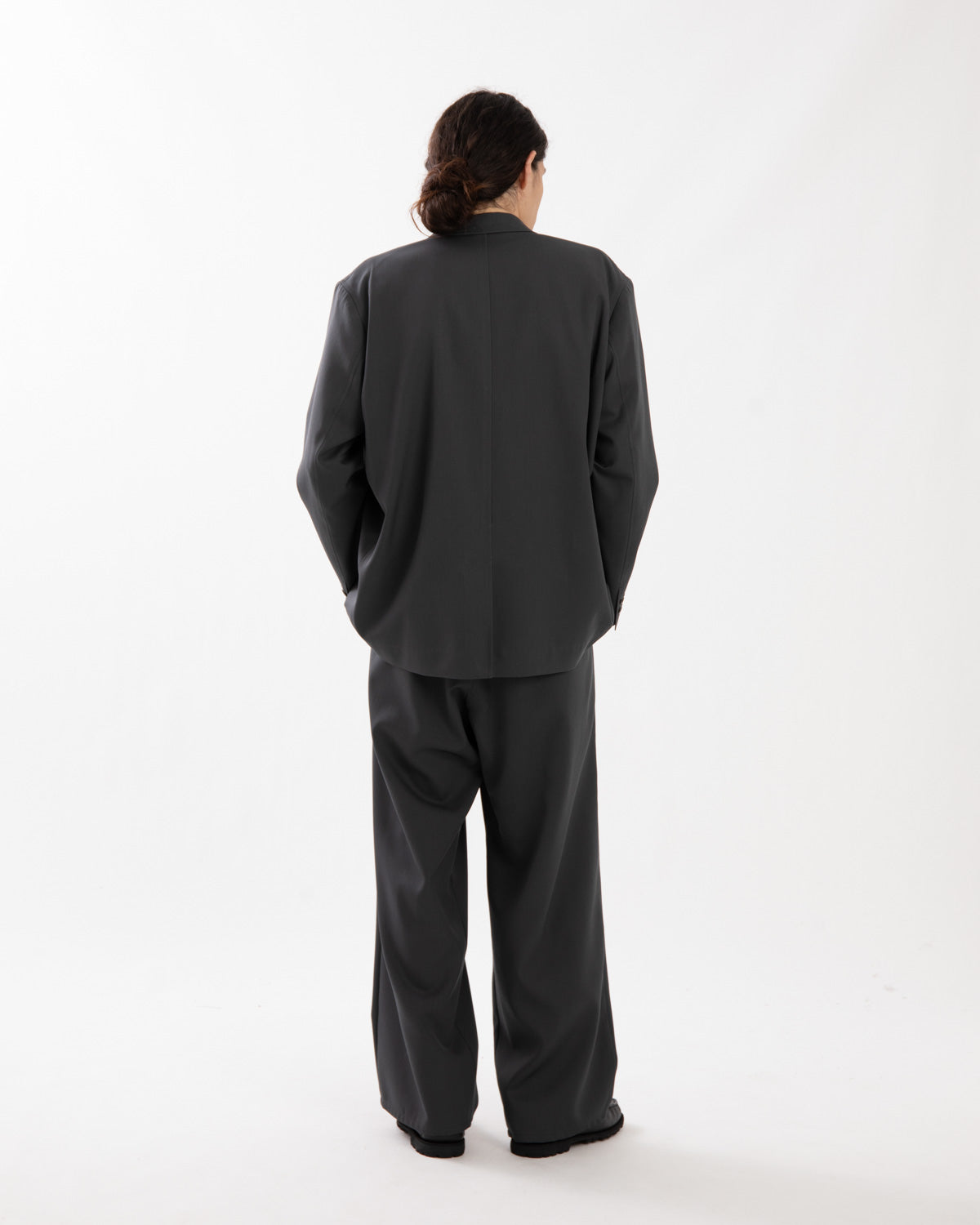 SCALE OFF WOOL WIDE CHEF PANTS