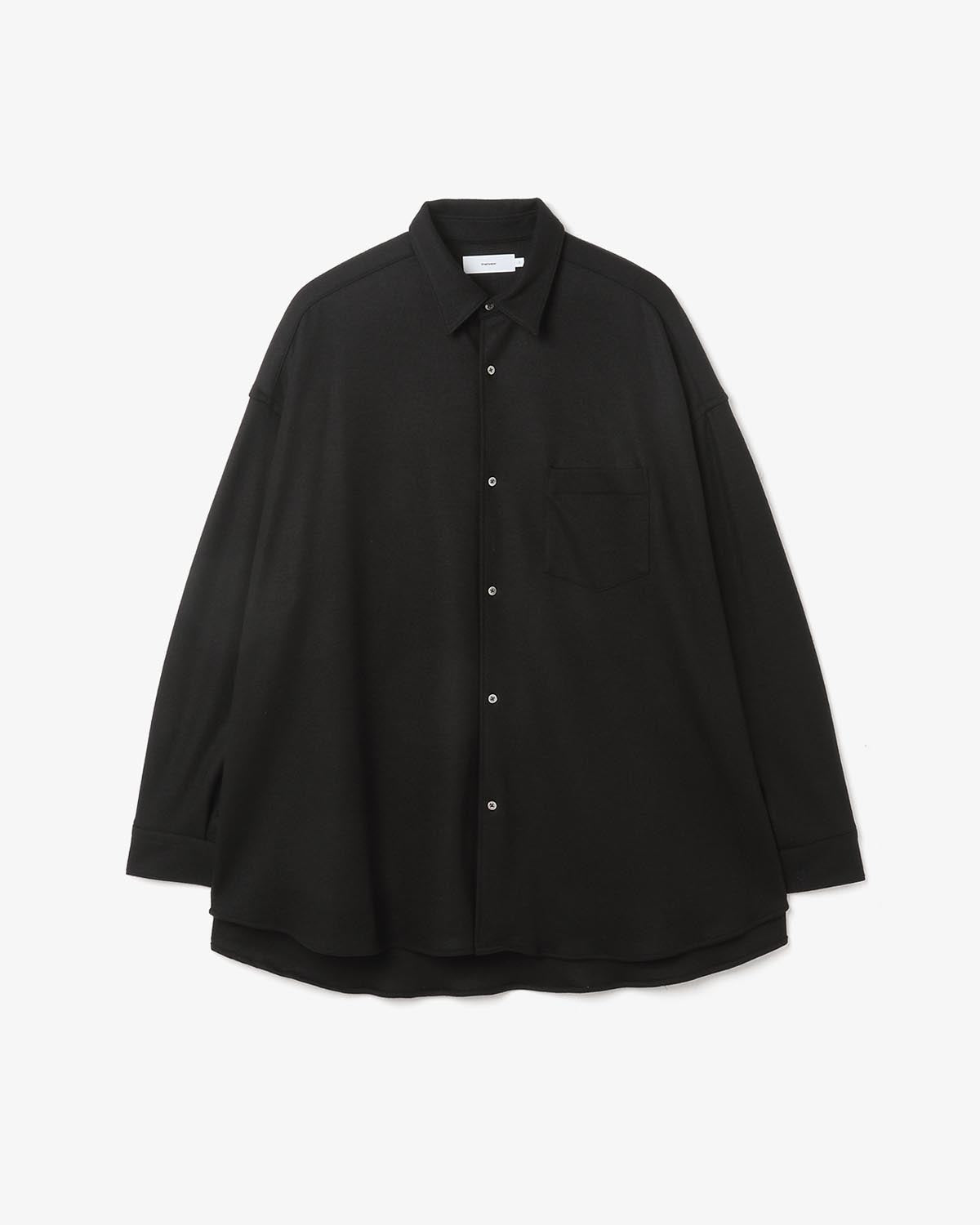 WOOL SMOOTH FLANNEL OVERSIZED REGULAR COLLAR SHIRT