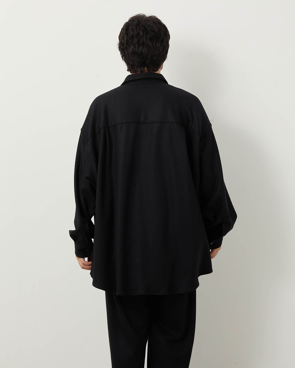 WOOL SMOOTH FLANNEL OVERSIZED REGULAR COLLAR SHIRT